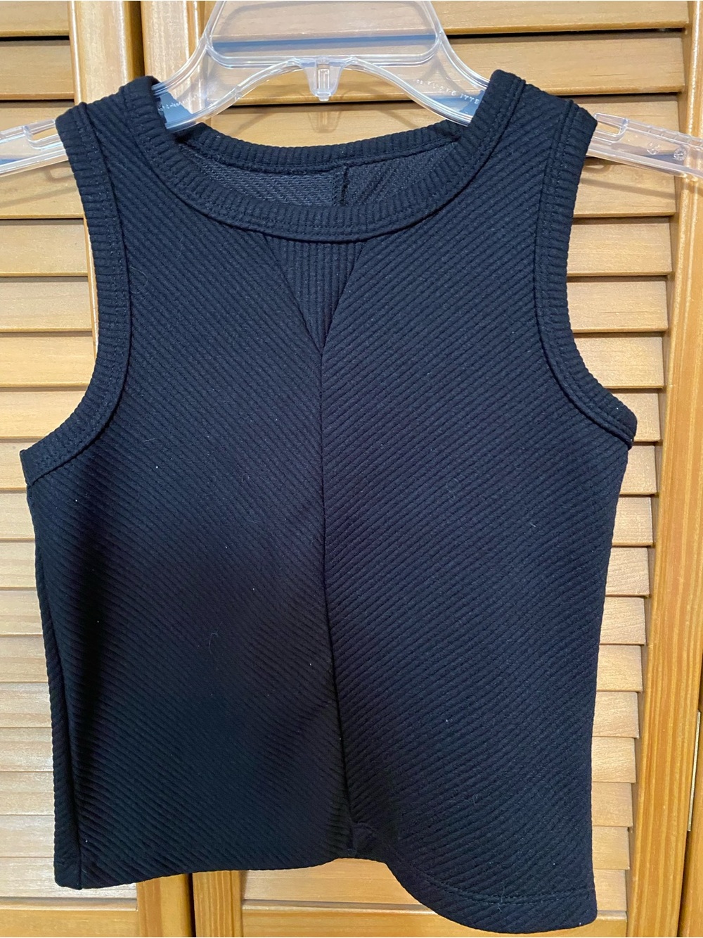 Kids Black Ribbed Tank Top